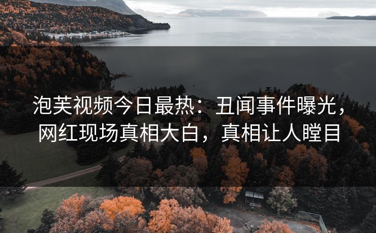 泡芙视频今日最热：丑闻事件曝光，网红现场真相大白，真相让人瞠目